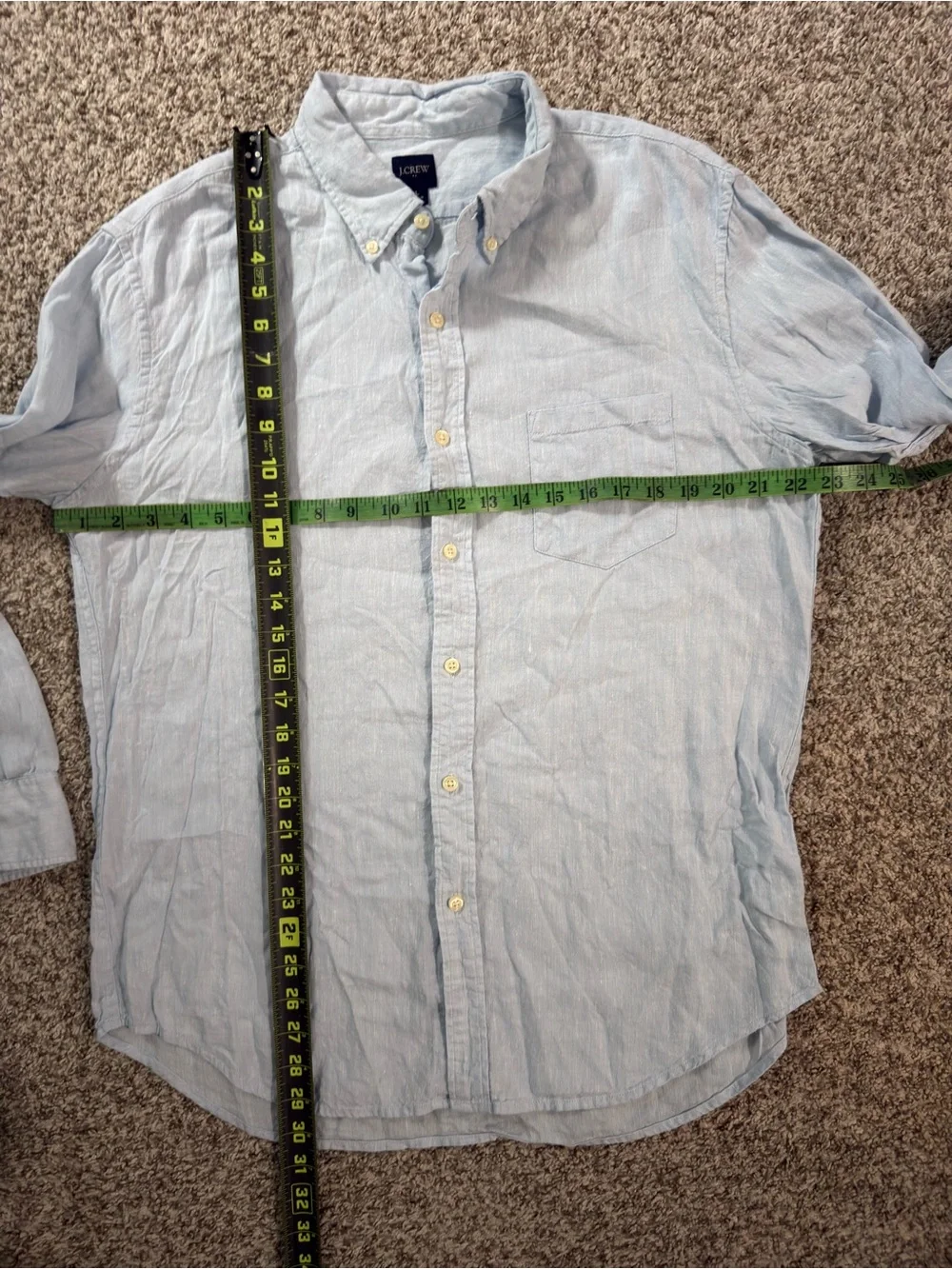 J. Crew Pale Blue Button-Down Linen Shirt